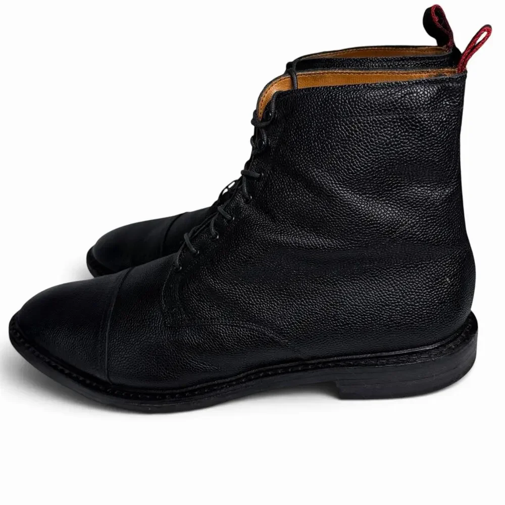 Allen Edmonds First Avenue Lace Up Boots Mens Sz 15 Black Pebbled Leather USA